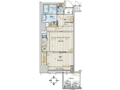 RISING MAISON 本町橋(1LDK/7階)の間取り写真