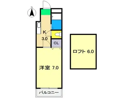 ラ・メール知寄(1K/3階)の間取り写真