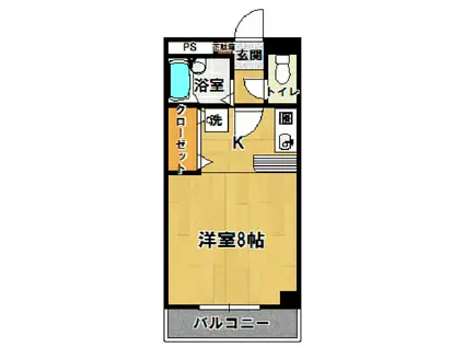 平砂マンション(1K/4階)の間取り写真