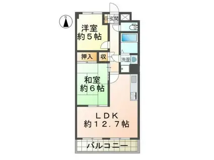 コスモハイツ(2LDK/4階)の間取り写真