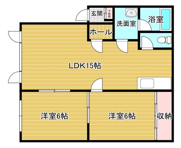 QUATTRO(2LDK/2階)の間取り写真