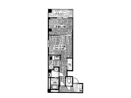 ARC BLISS(1DK/2階)の間取り写真