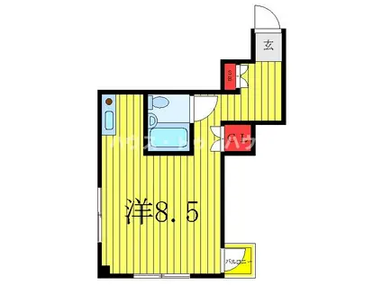 第二ビラ京(ワンルーム/3階)の間取り写真