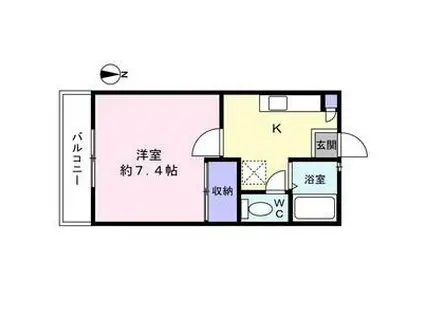 リーフサイドビレッジB棟(1K/2階)の間取り写真