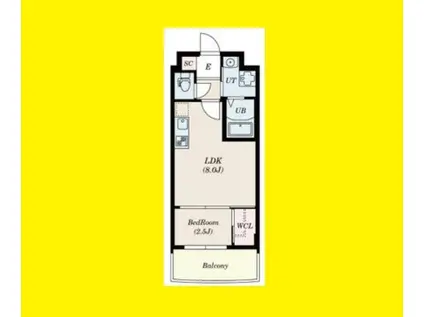 セレニテ三国プリエ(1LDK/10階)の間取り写真