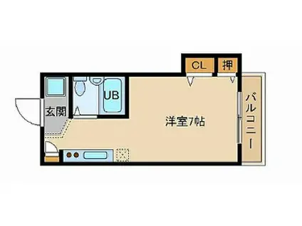 ジュネス野里(ワンルーム/1階)の間取り写真