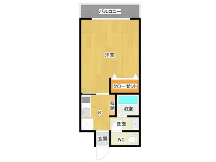 ランドヒルズ(1K/2階)の間取り写真