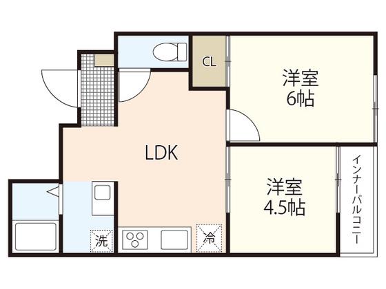 十日市ビル 2(2DK/2階)の間取り写真