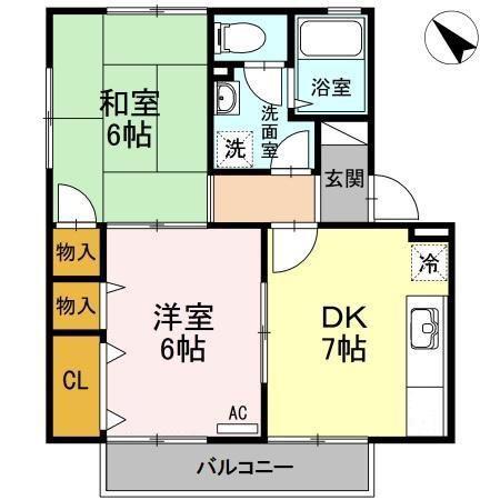 チャイブ(2DK/2階)の間取り写真