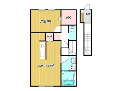 ル・プランタン(1LDK/2階)の間取り写真