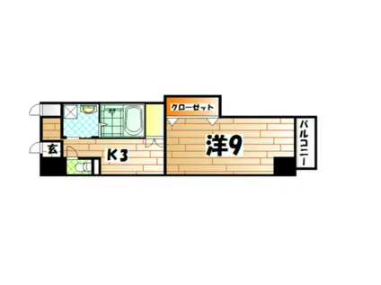 KSK門司港コアプレイス(1K/2階)の間取り写真