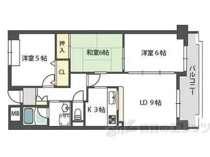 リアライズ安威(3LDK/1階)の間取り写真