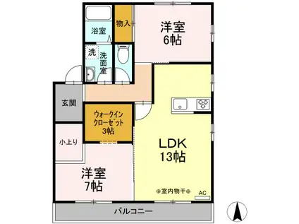 メゾン小柳(2SLDK/1階)の間取り写真