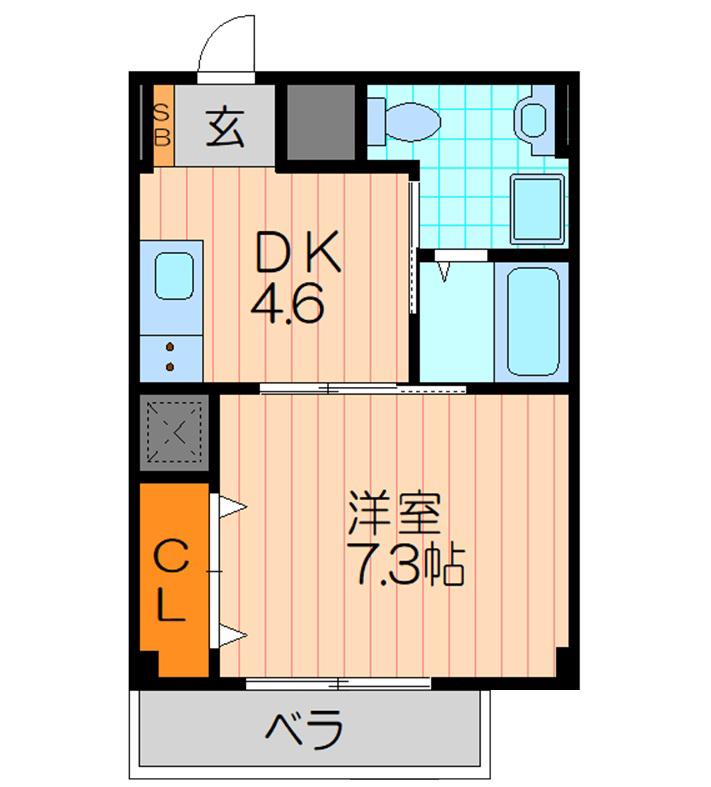 セイナ古川橋(1DK/4階)の間取り写真