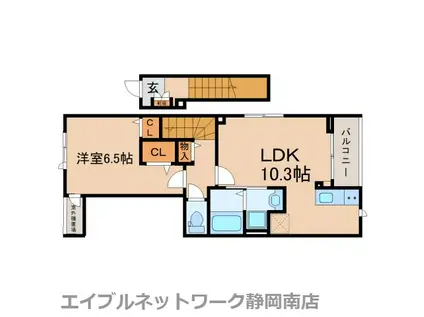 ＪＲ東海道本線 焼津駅 徒歩21分 3階建 新築(1LDK/2階)の間取り写真