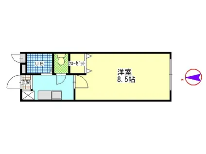 あすかハイツ(1K/2階)の間取り写真