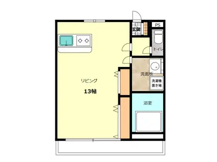 プレミール15番館(ワンルーム/1階)の間取り写真