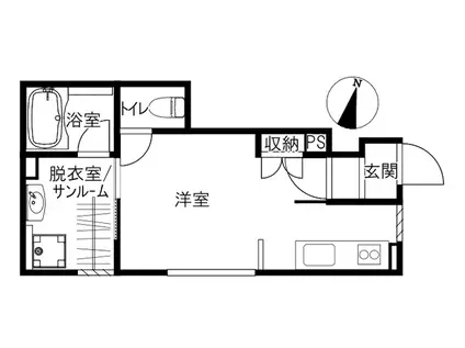 TOULON(ワンルーム/1階)の間取り写真