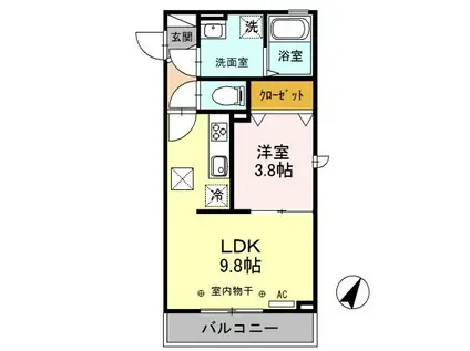 GRANDFORT CHOEI(1LDK/1階)の間取り写真