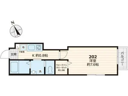 グランツ(1K/2階)の間取り写真