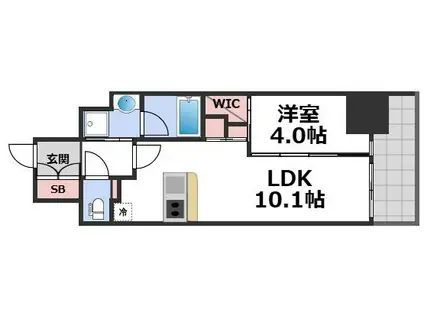 コンフォリア・リヴ北浜淡路町(1LDK/14階)の間取り写真