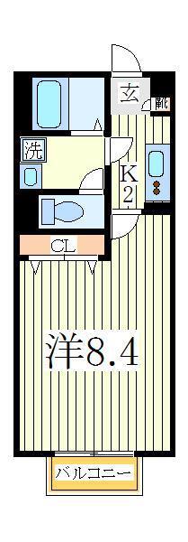 アムール AMICAL(1K/1階)の間取り写真
