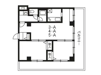 アールスリー川越(2LDK/5階)の間取り写真
