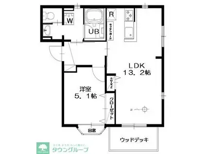 ハイム祖師谷(1LDK/2階)の間取り写真