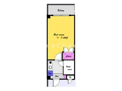 ハイツたばたI(ワンルーム/1階)の間取り写真