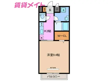 ハーバーサイドINB(1K/1階)の間取り写真