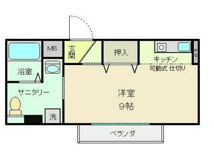 B・BOX(1K/2階)の間取り写真