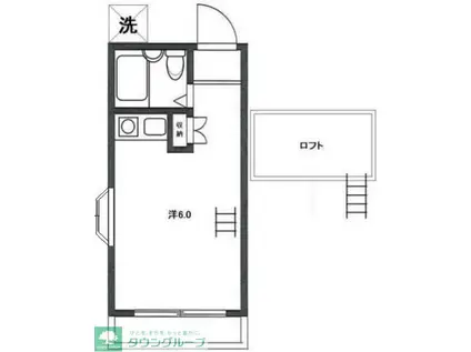 グランドメゾン平成(ワンルーム/2階)の間取り写真