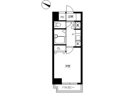 スカイコート後楽園壱番館(1K/6階)の間取り写真