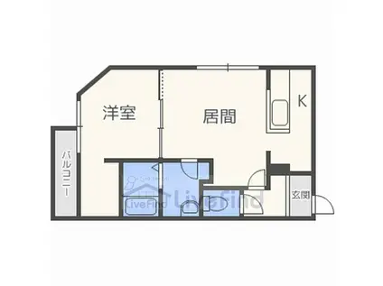 ラヴェーラ福住(1LDK/2階)の間取り写真