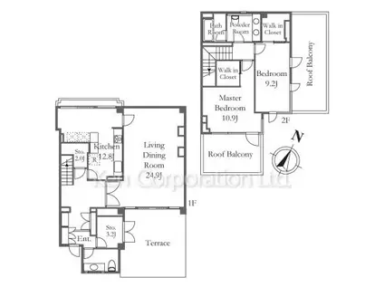 エビック駒沢(2SLDK/1階)の間取り写真