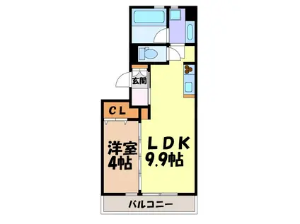 ヒールコートII(1LDK/3階)の間取り写真