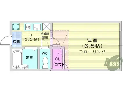 カトレアアベニュー(1K/2階)の間取り写真