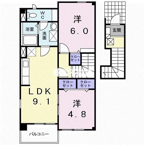 サンリット(2LDK/2階)の間取り写真
