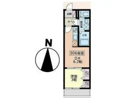 J RESIDENCE OTEMACHI(1DK/3階)の間取り写真