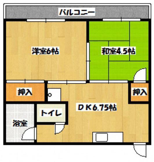 ミトビル(2DK/4階)の間取り写真