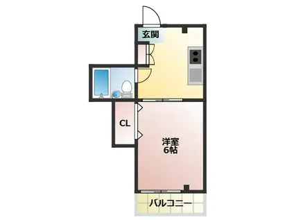 メゾン岡(1K/3階)の間取り写真