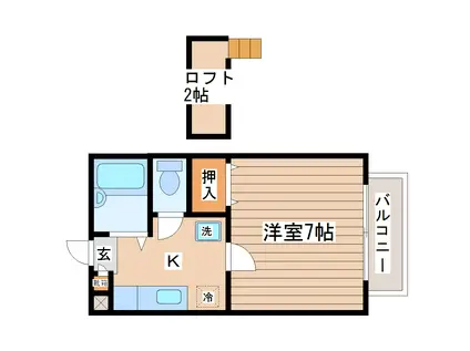 スコルピア(1K/2階)の間取り写真