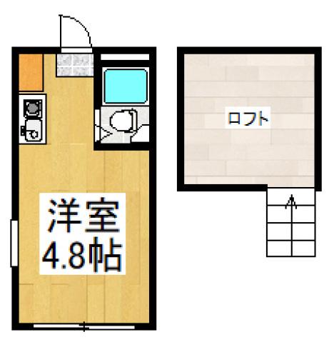 東やまと・L(ワンルーム/1階)の間取り写真
