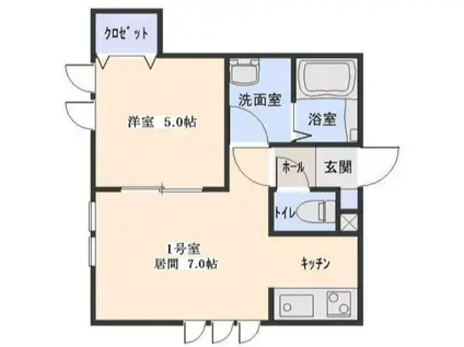 RT III(1LDK/2階)の間取り写真