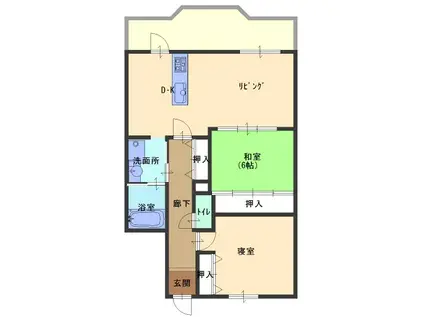 ガーデンハウス石山寺(2LDK/2階)の間取り写真