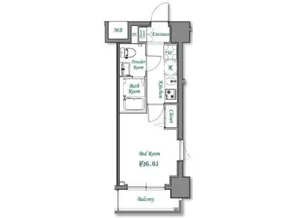 N-STAGE武蔵浦和(1K/3階)の間取り写真