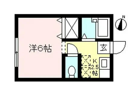 ハイム木下(1K/1階)の間取り写真