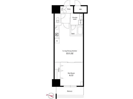 グレイス綾瀬(1LDK/5階)の間取り写真