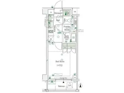 ガリシア千鳥町(1K/4階)の間取り写真