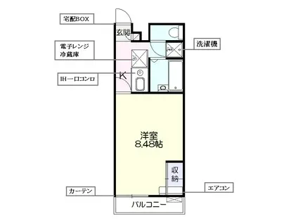 グランデール・リオ(1K/1階)の間取り写真